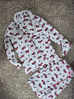 Disney White and Red Holiday Truck Pajama Set